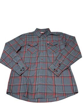 DIXXON Flannel Bucktown Plaid Multicolor Long Sleeve Pearl Snap Shirt Men's Lg